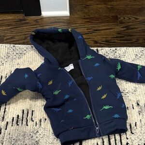 Free Planet Blue Hoodie with Dinosaur Design